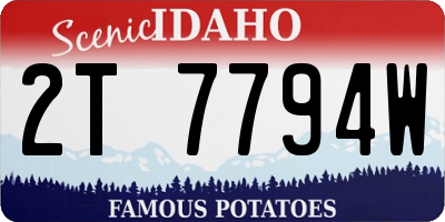 ID license plate 2T7794W