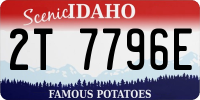 ID license plate 2T7796E
