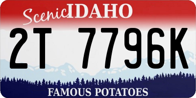 ID license plate 2T7796K