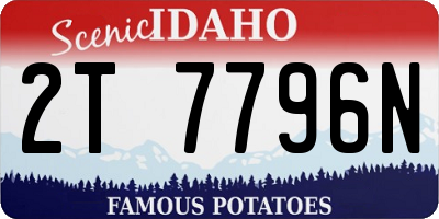 ID license plate 2T7796N
