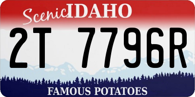 ID license plate 2T7796R