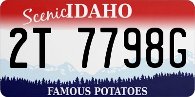 ID license plate 2T7798G