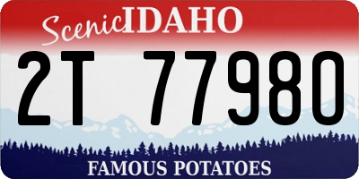 ID license plate 2T7798O