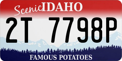 ID license plate 2T7798P
