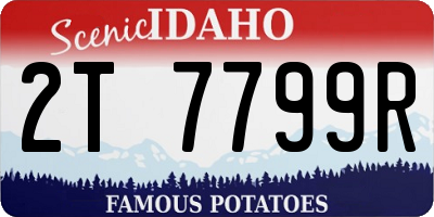 ID license plate 2T7799R