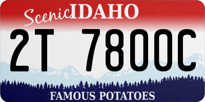 ID license plate 2T7800C