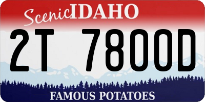 ID license plate 2T7800D