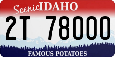 ID license plate 2T7800O