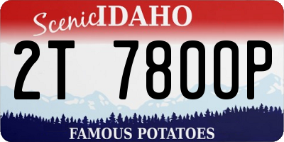 ID license plate 2T7800P