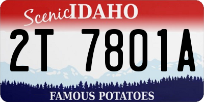 ID license plate 2T7801A