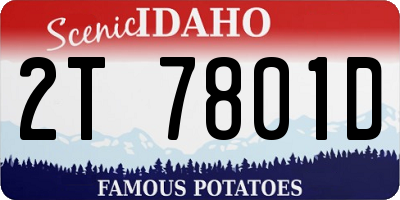 ID license plate 2T7801D