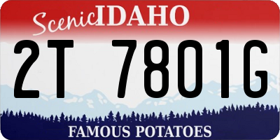 ID license plate 2T7801G