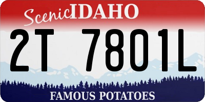ID license plate 2T7801L