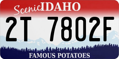 ID license plate 2T7802F