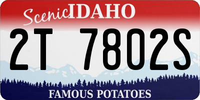 ID license plate 2T7802S