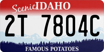 ID license plate 2T7804C