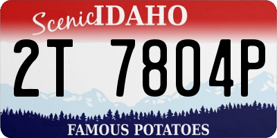 ID license plate 2T7804P