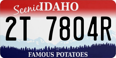ID license plate 2T7804R