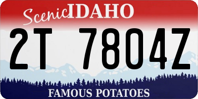 ID license plate 2T7804Z