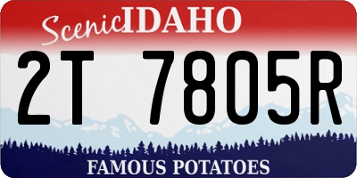 ID license plate 2T7805R