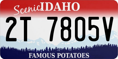 ID license plate 2T7805V