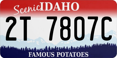 ID license plate 2T7807C