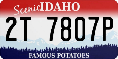 ID license plate 2T7807P
