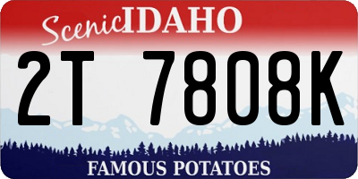 ID license plate 2T7808K