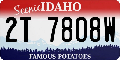 ID license plate 2T7808W