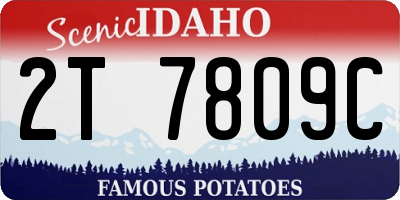 ID license plate 2T7809C