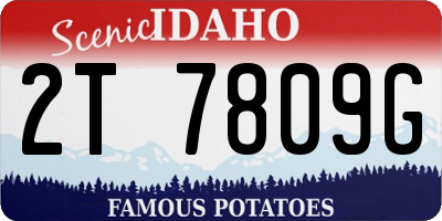 ID license plate 2T7809G