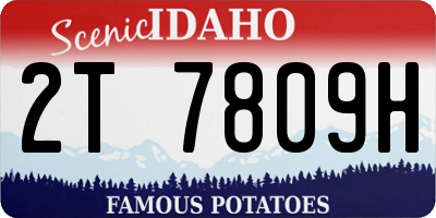 ID license plate 2T7809H