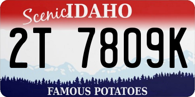 ID license plate 2T7809K