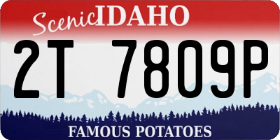 ID license plate 2T7809P