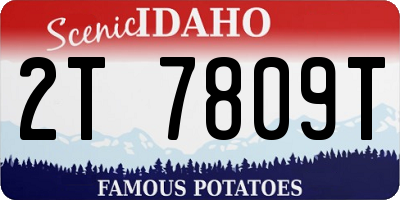 ID license plate 2T7809T
