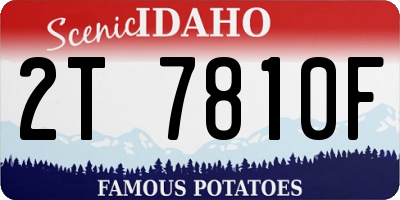 ID license plate 2T7810F