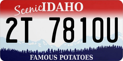 ID license plate 2T7810U