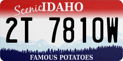 ID license plate 2T7810W
