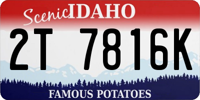 ID license plate 2T7816K