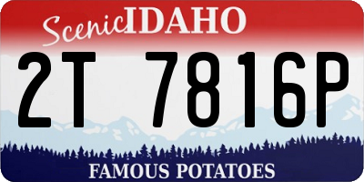 ID license plate 2T7816P
