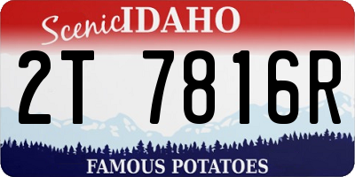 ID license plate 2T7816R