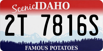 ID license plate 2T7816S