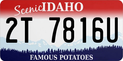 ID license plate 2T7816U