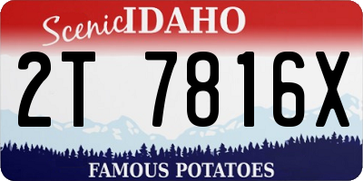 ID license plate 2T7816X
