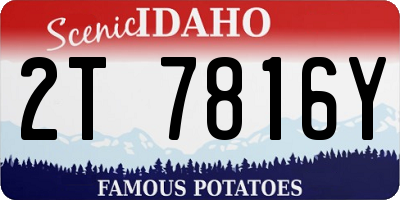 ID license plate 2T7816Y