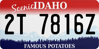 ID license plate 2T7816Z