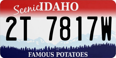 ID license plate 2T7817W