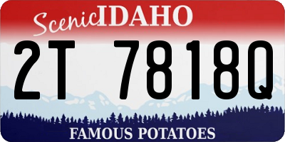 ID license plate 2T7818Q