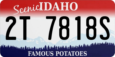 ID license plate 2T7818S