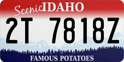 ID license plate 2T7818Z